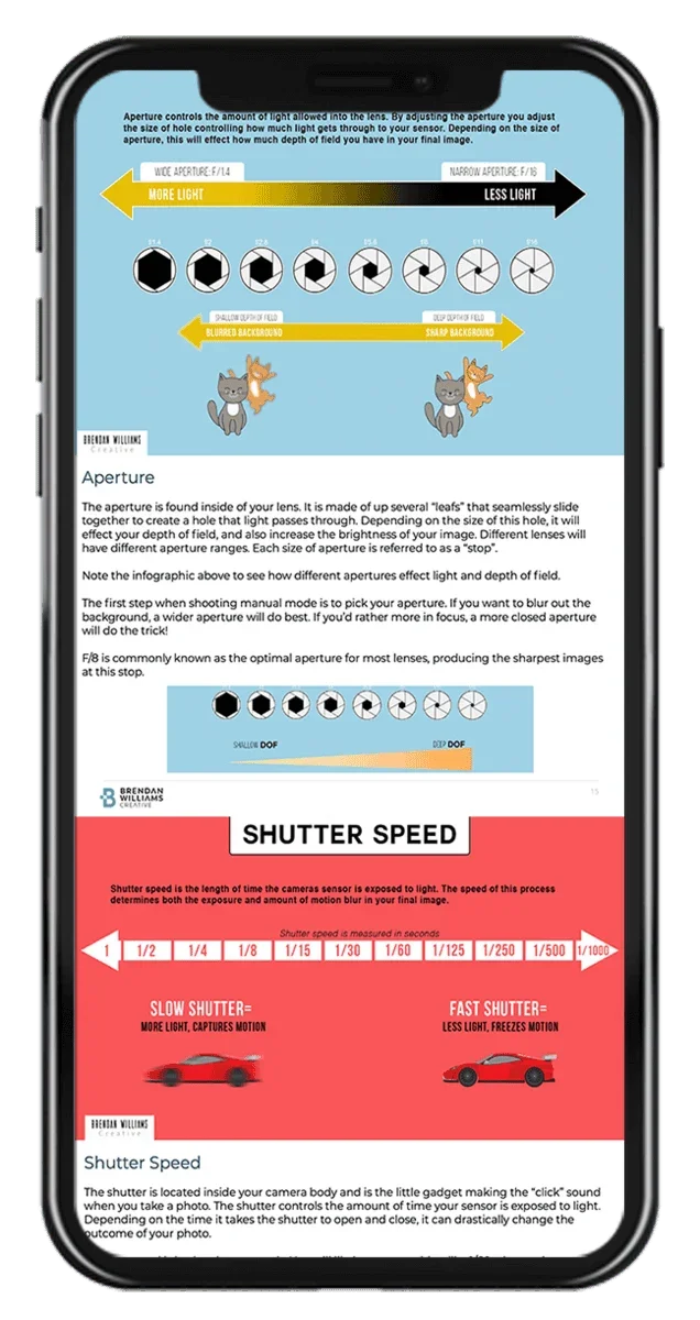 Photography Essentials Guide on a phone