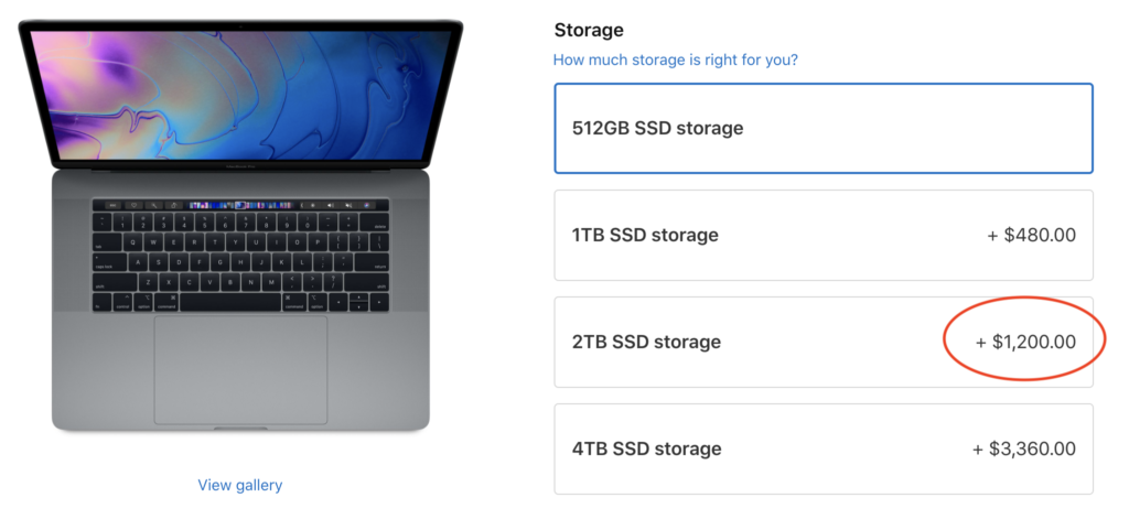 internal storage upgrade macbook pro