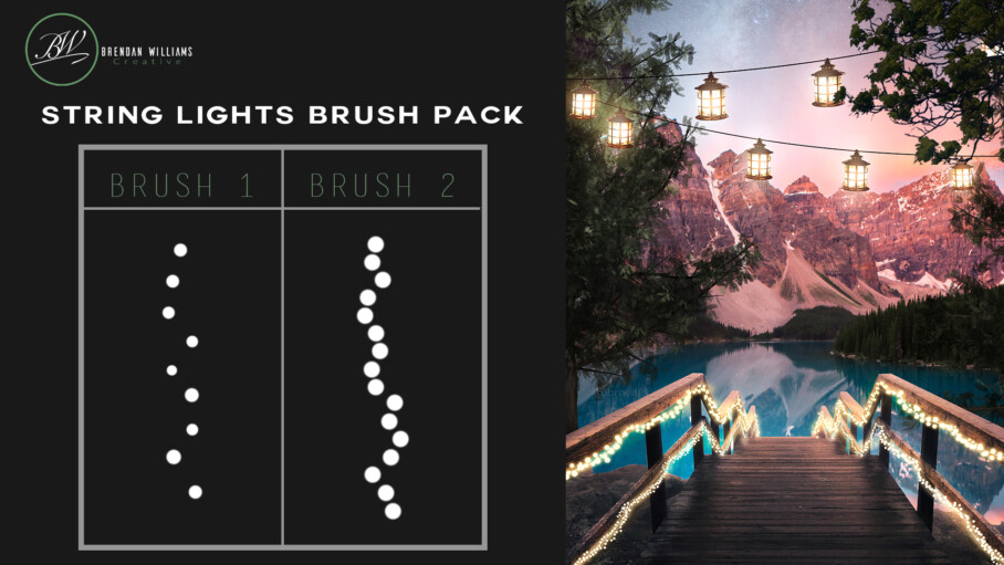 How To Create String Lights From Scratch WITH FREE BRUSH PACK