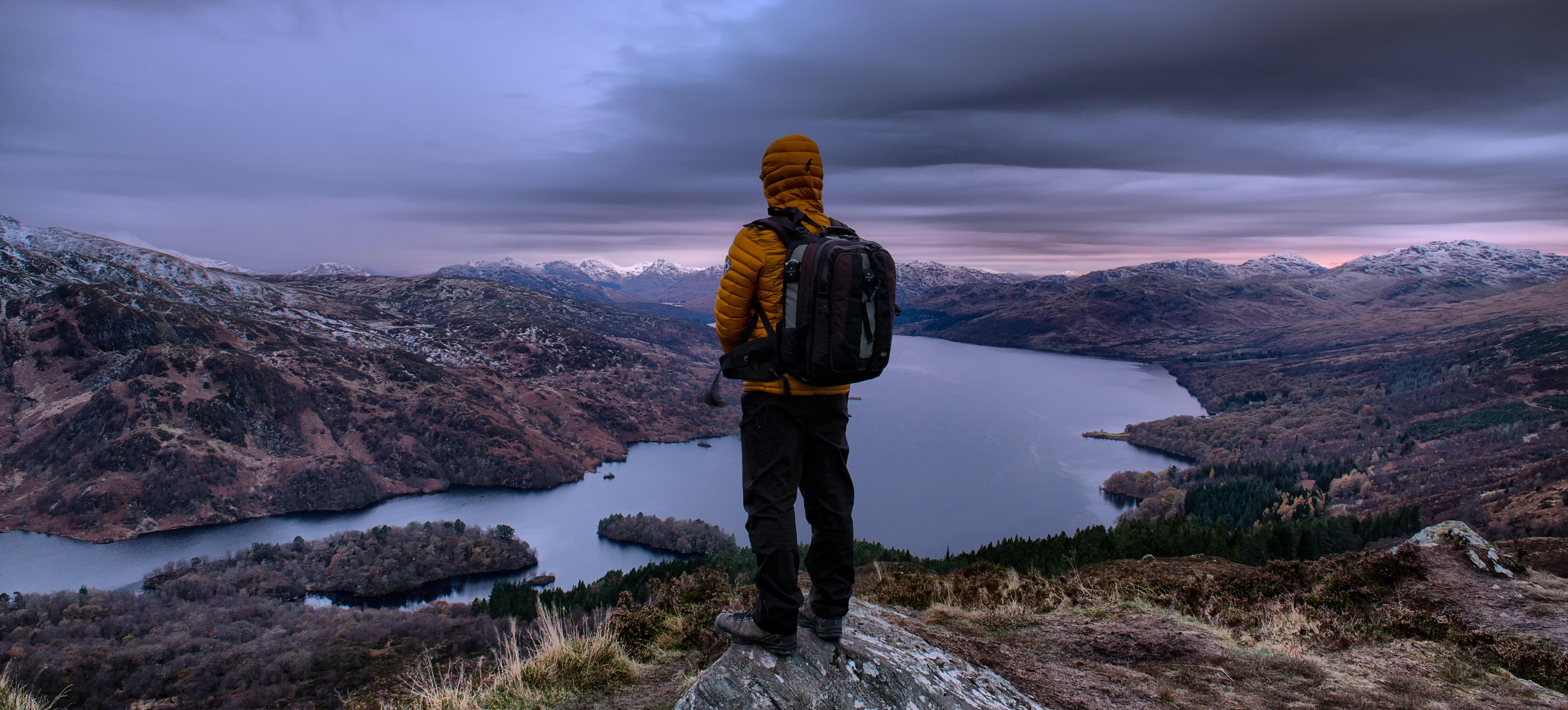 photographer looking for photo in landscape