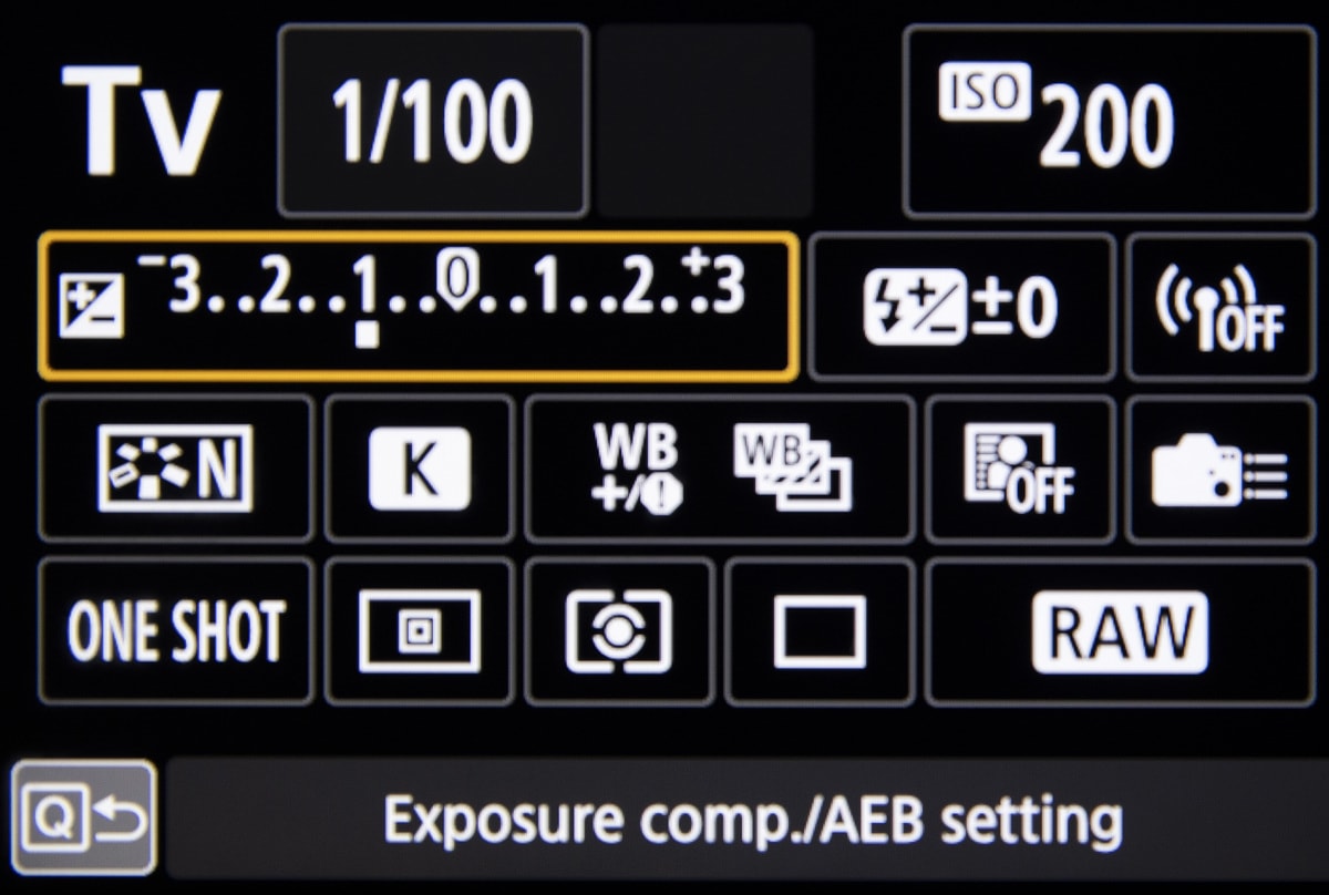 exposure compensation in shutter priority mode