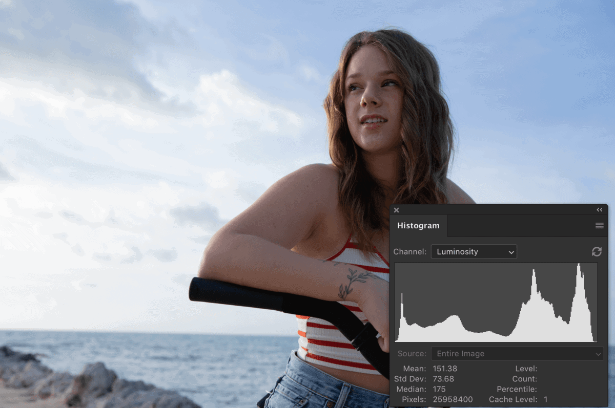 histograms being used in portrait photography