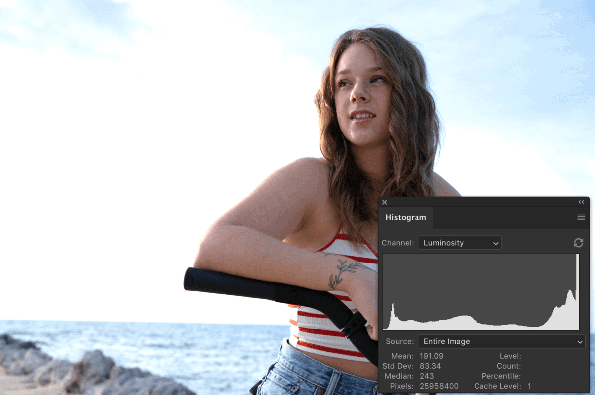 histogram example in portraits