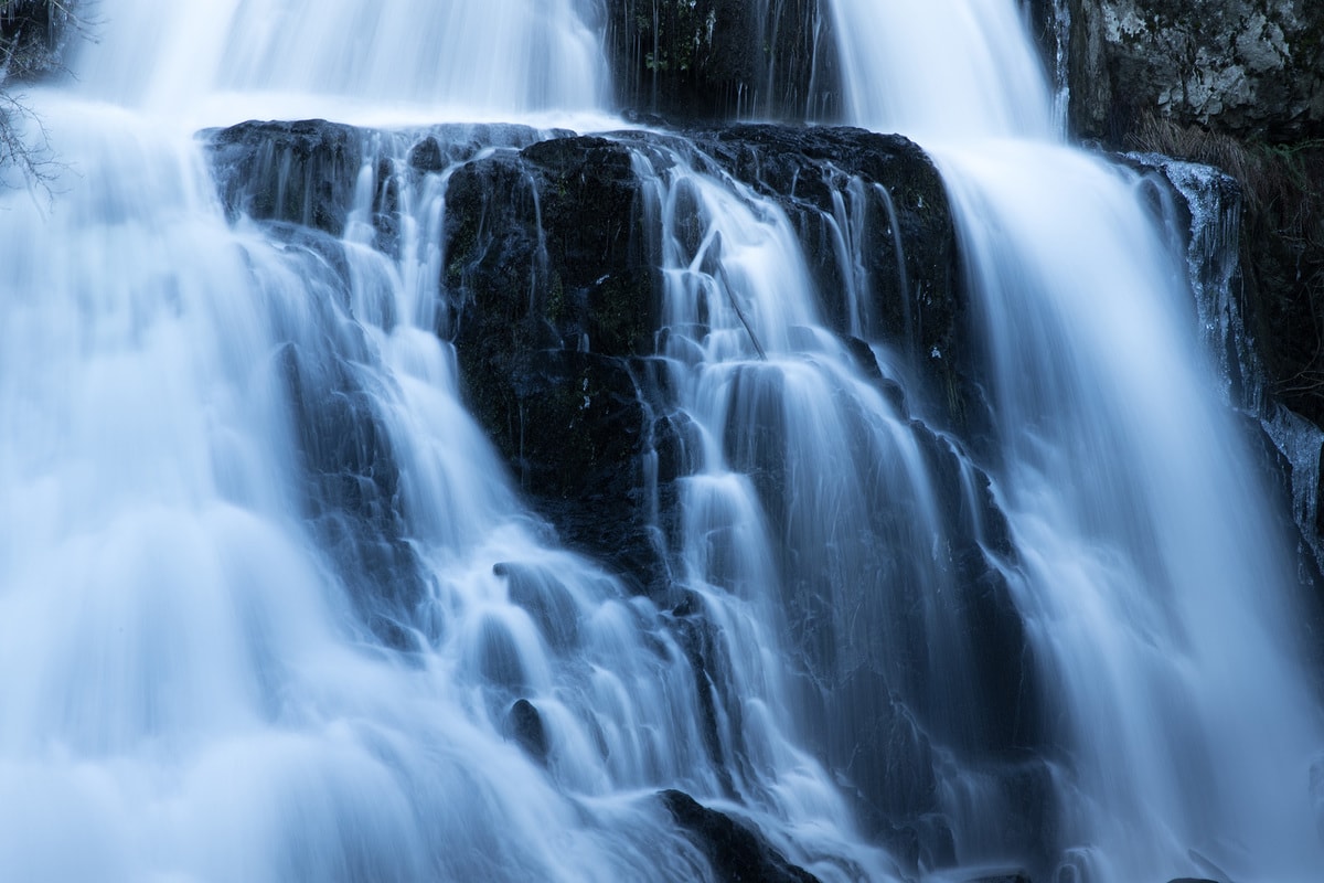 close up of silky waterfall