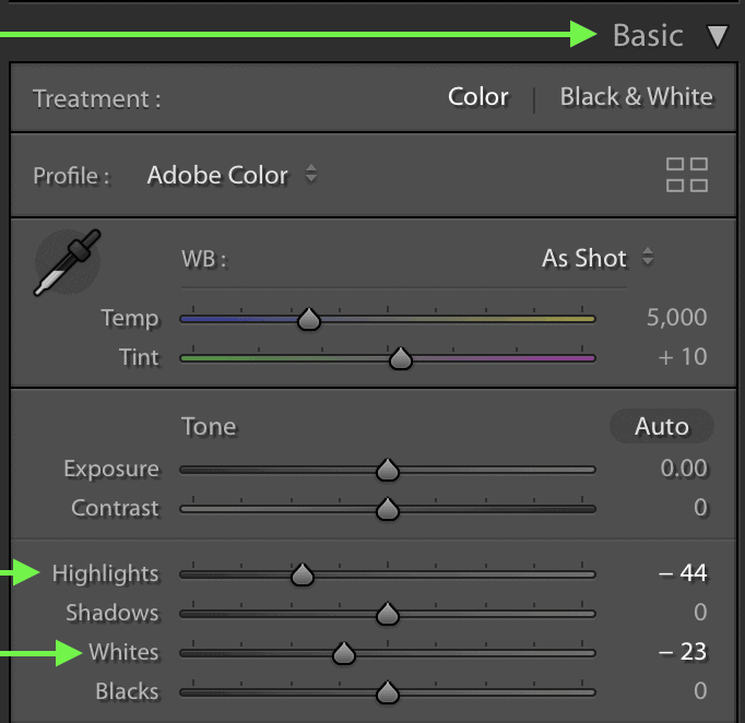 whites-sliders-for-exposure-adjustments