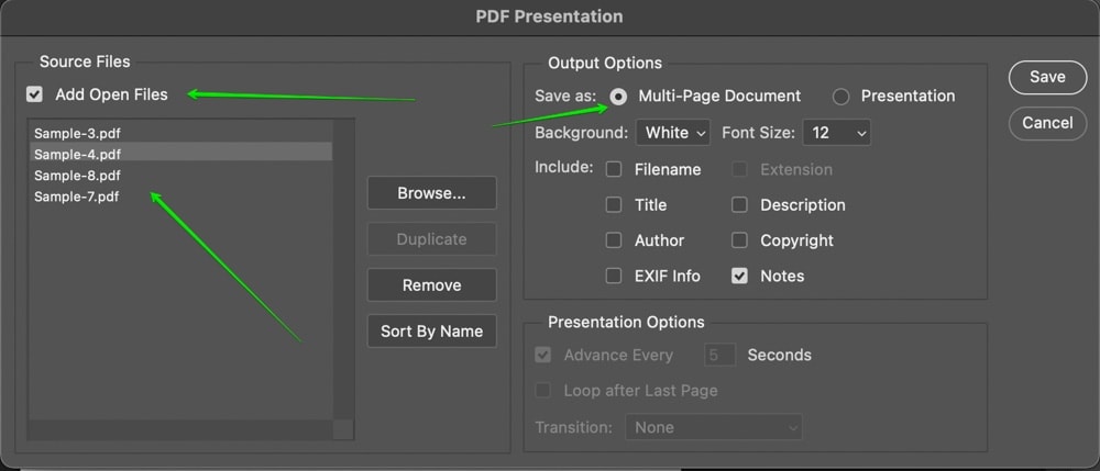 how to create pdf presentation in photoshop