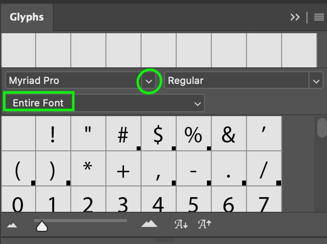 keyboard shortcut bullet point photoshop