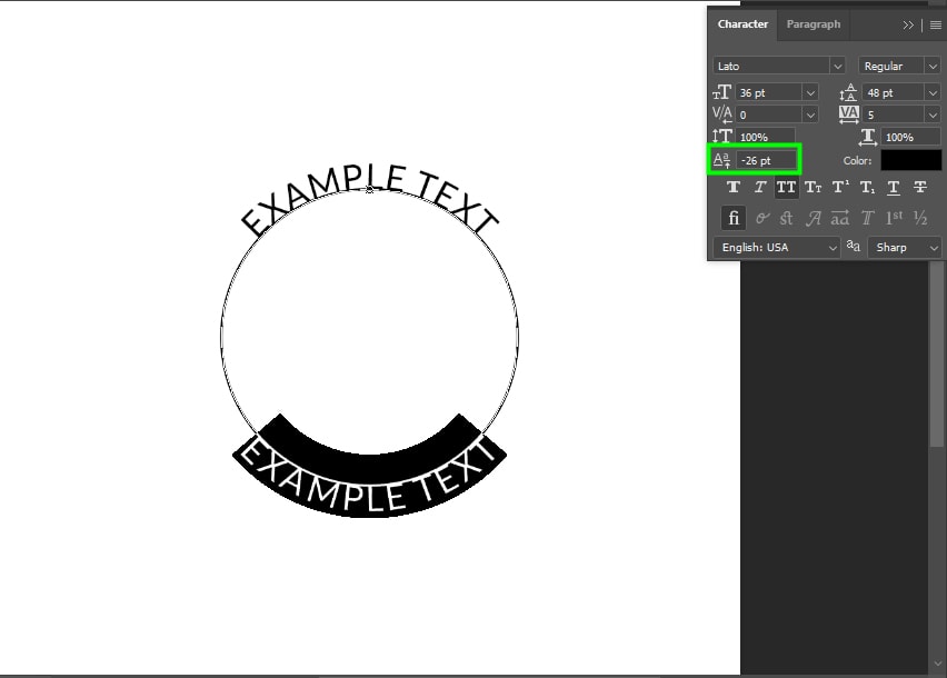 type text in a circle in photoshop