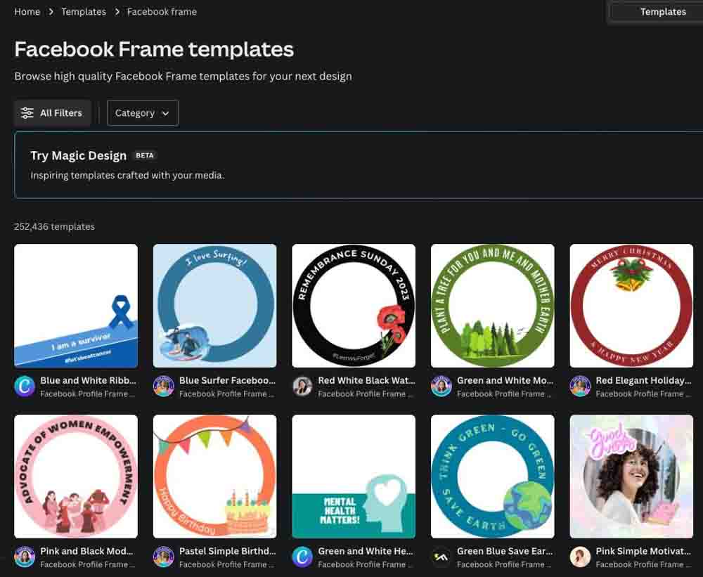 How To Create A Facebook Frame In Canva